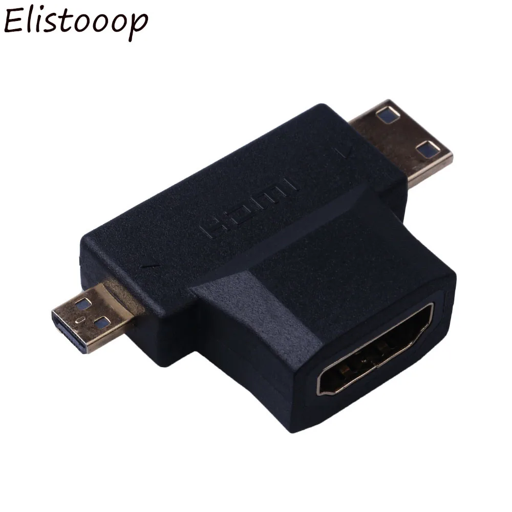 3 в 1 Micro HDMI штекер и мини к 4 гнездо 90 градусный адаптер V1.4 Соединительный