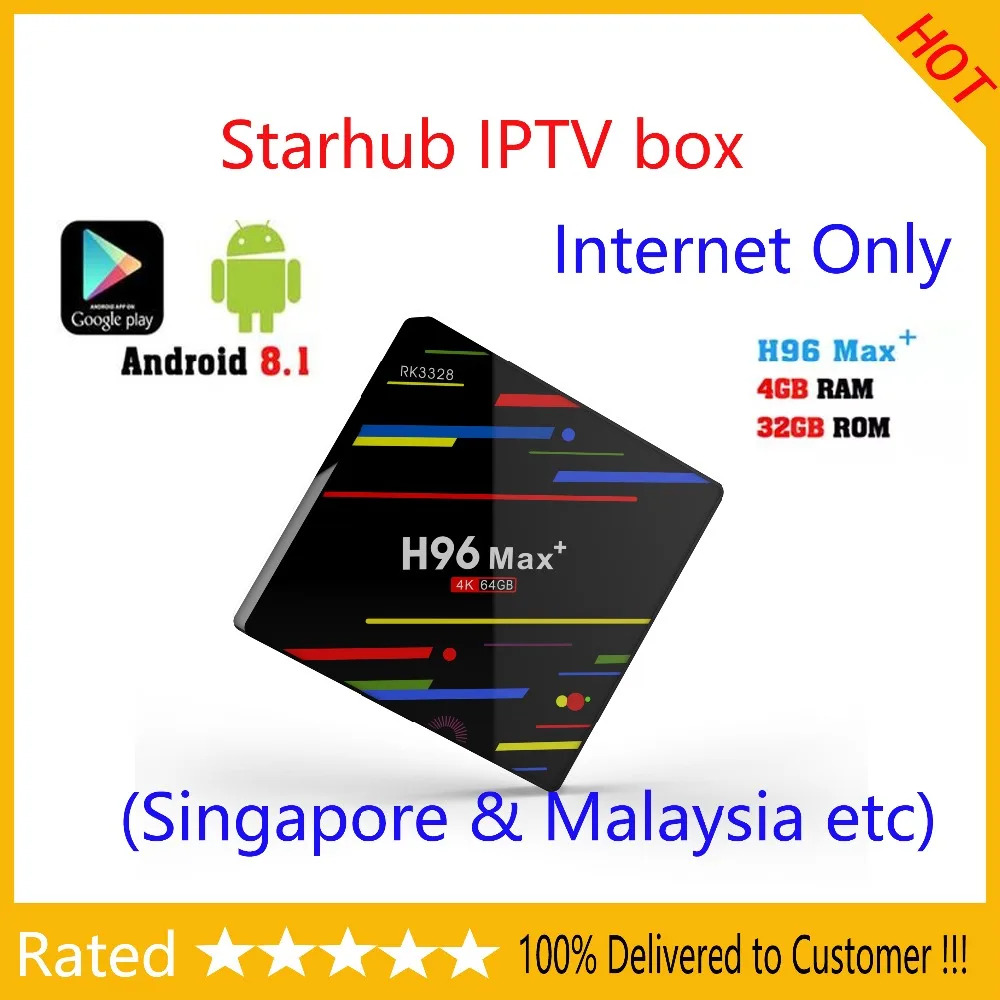 H96 MAX Plus Smart TV Box Android 8 1 четырехъядерный процессор RK3328 4 ГБ 32 64 Гб USB3.0 H.265 4K
