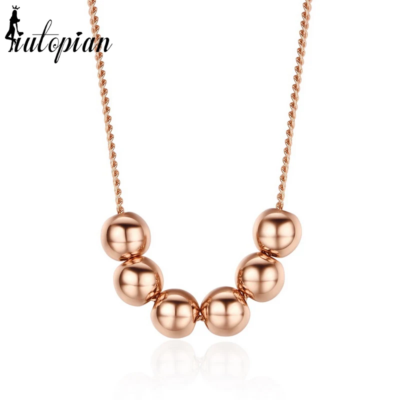 Iutopian Роза цвет круглый шар кулон ожерелье высокое качество анти аллергия 1 #