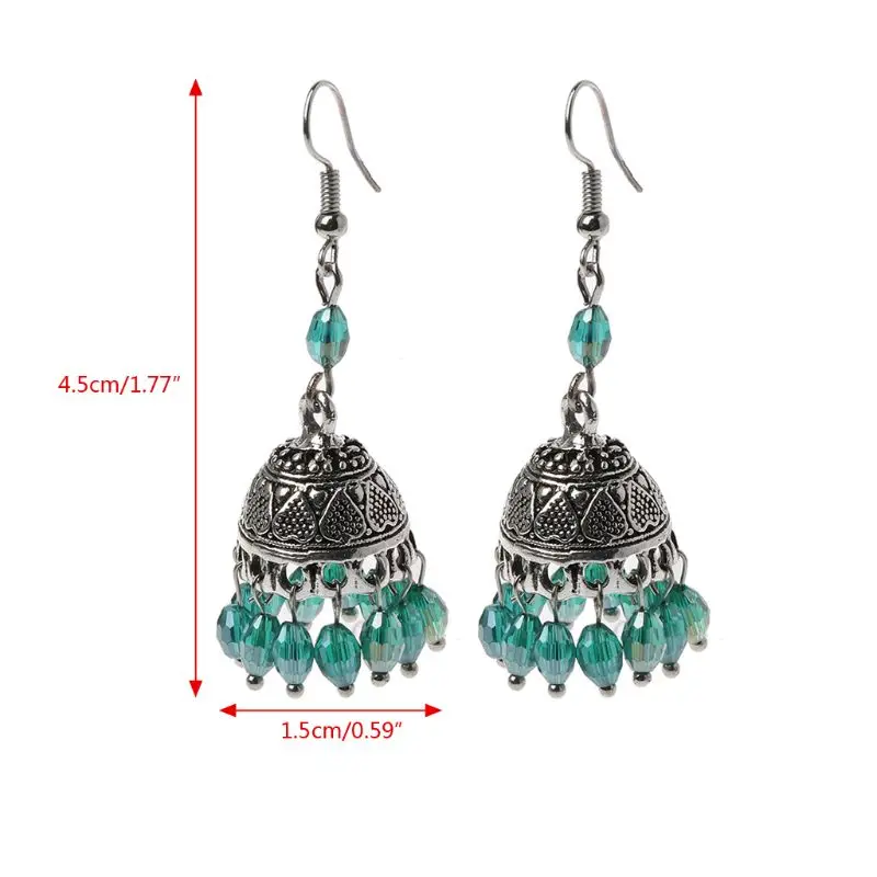 Ретро Индийский Болливуд Jhumka Jhumki Хрустальные Серьги Этнические цыганские