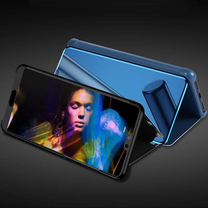 Смарт-зеркало окном View Cover для huawei P Smart задняя крышка ясно откидная |