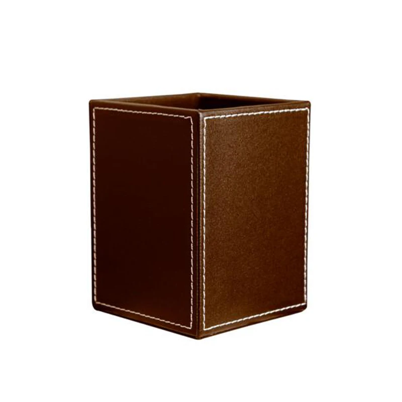 Деловые офисные принадлежности черный кожаный квадратный держатель для