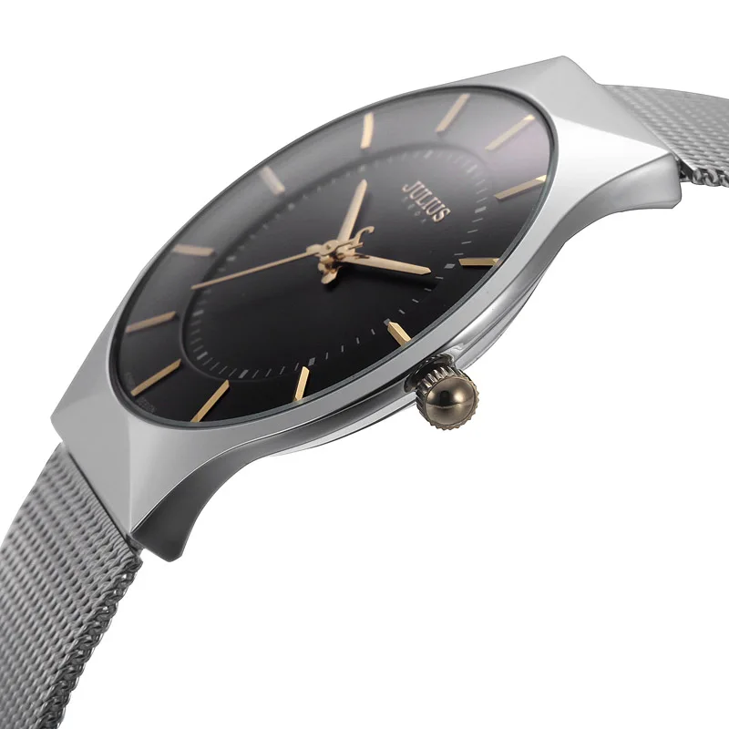 Мужские часы с аналоговым дисплеем из нержавеющей стали кварцевые наручные