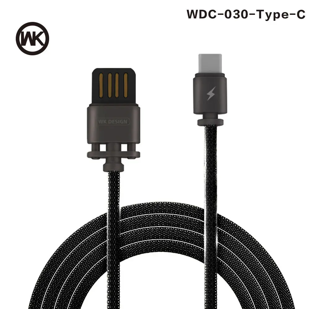 WK usb type-C кабель для samsung Note 8 S8 USB C цинковый сплав 2.1A Быстрая Зарядка Синхронизация данных для huawei P20 Pro Xiaomi type-C кабель