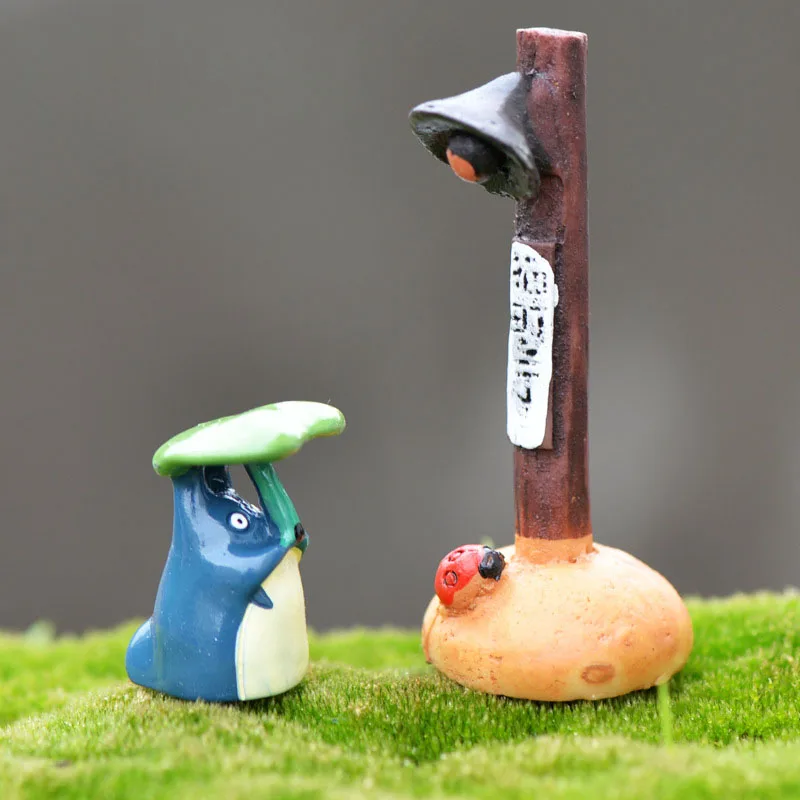 Миниатюрный Тоторо Take Lotus Leaf Mini Craft Totoro Ландшафтный Декор микро домашнее