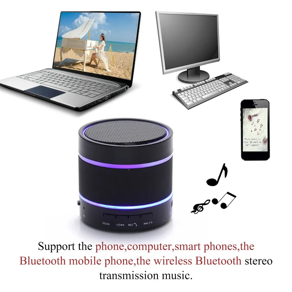 5 шт. светодиодный Bluetooth беспроводной переносной динамик аудио сабвуфер с