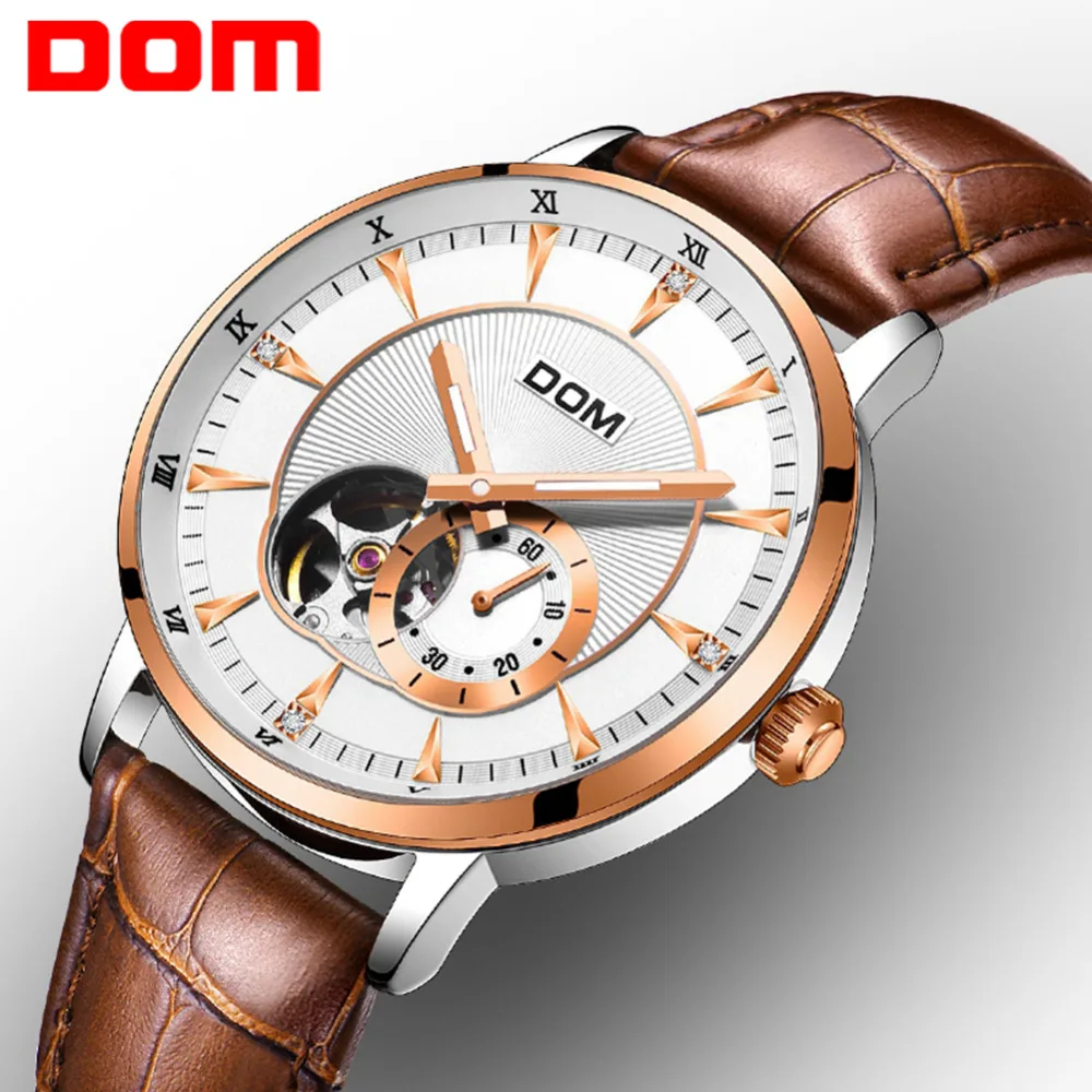 DOM автоматические механические часы для мужчин Japaness Movement Tourbillion мужские люксовый