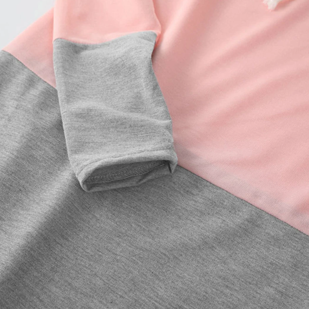 2017 повседневные Брендовые женские толстовки с капюшоном серые Лоскутные розовые