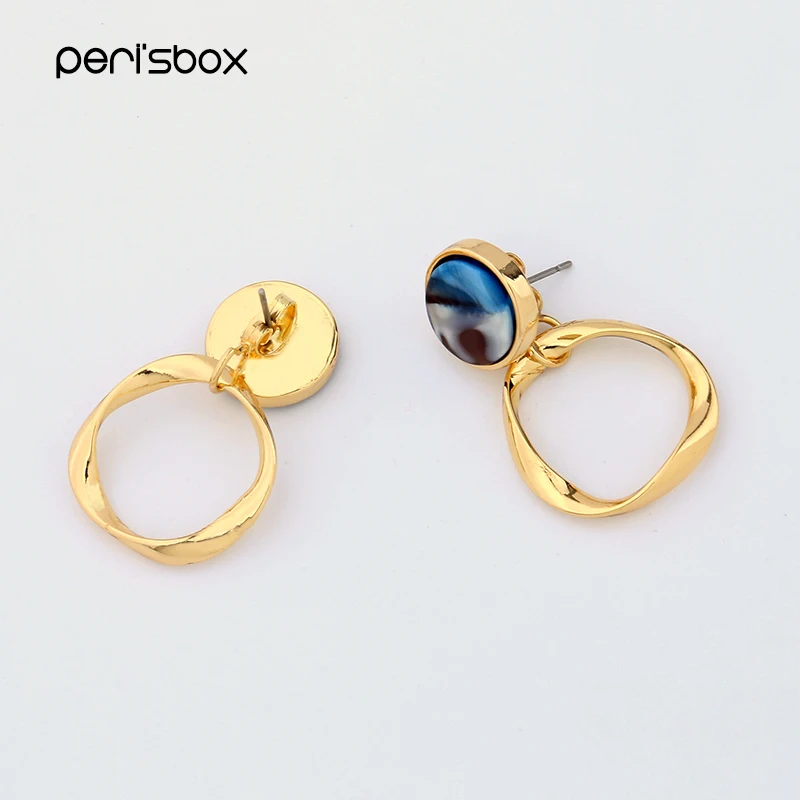 Серьги кольца Peri'sBox женские геометрические с передней и задней