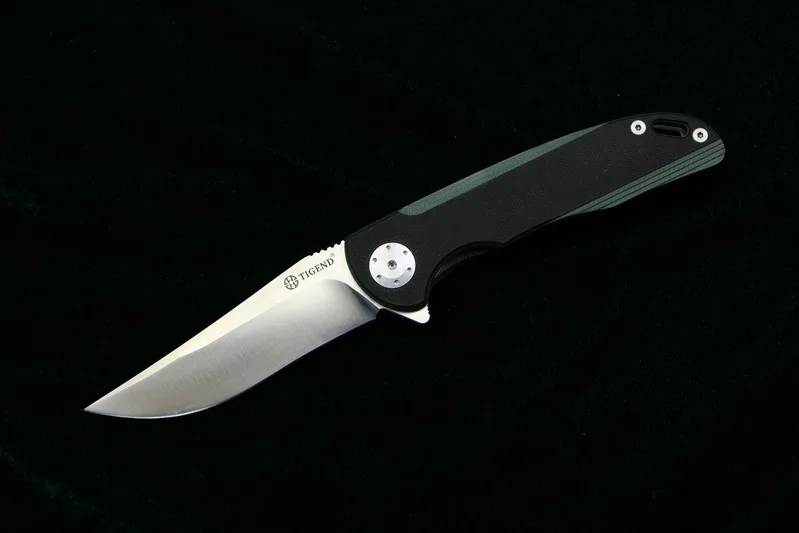 Black embedded green TIGEND CF1011 Флиппер складной нож D2 лезвие G10+ стальная ручка Кемпинг Охота Открытый выживания карманные Кухонные Ножи EDC инструменты - Цвет: Black embedded green