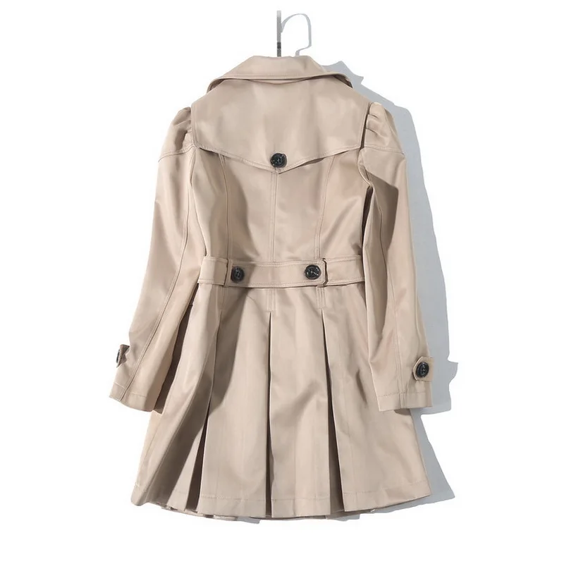 Новая Англия Стиль Тренч 2017 осень-зима Для женщин отложной воротник двубортный