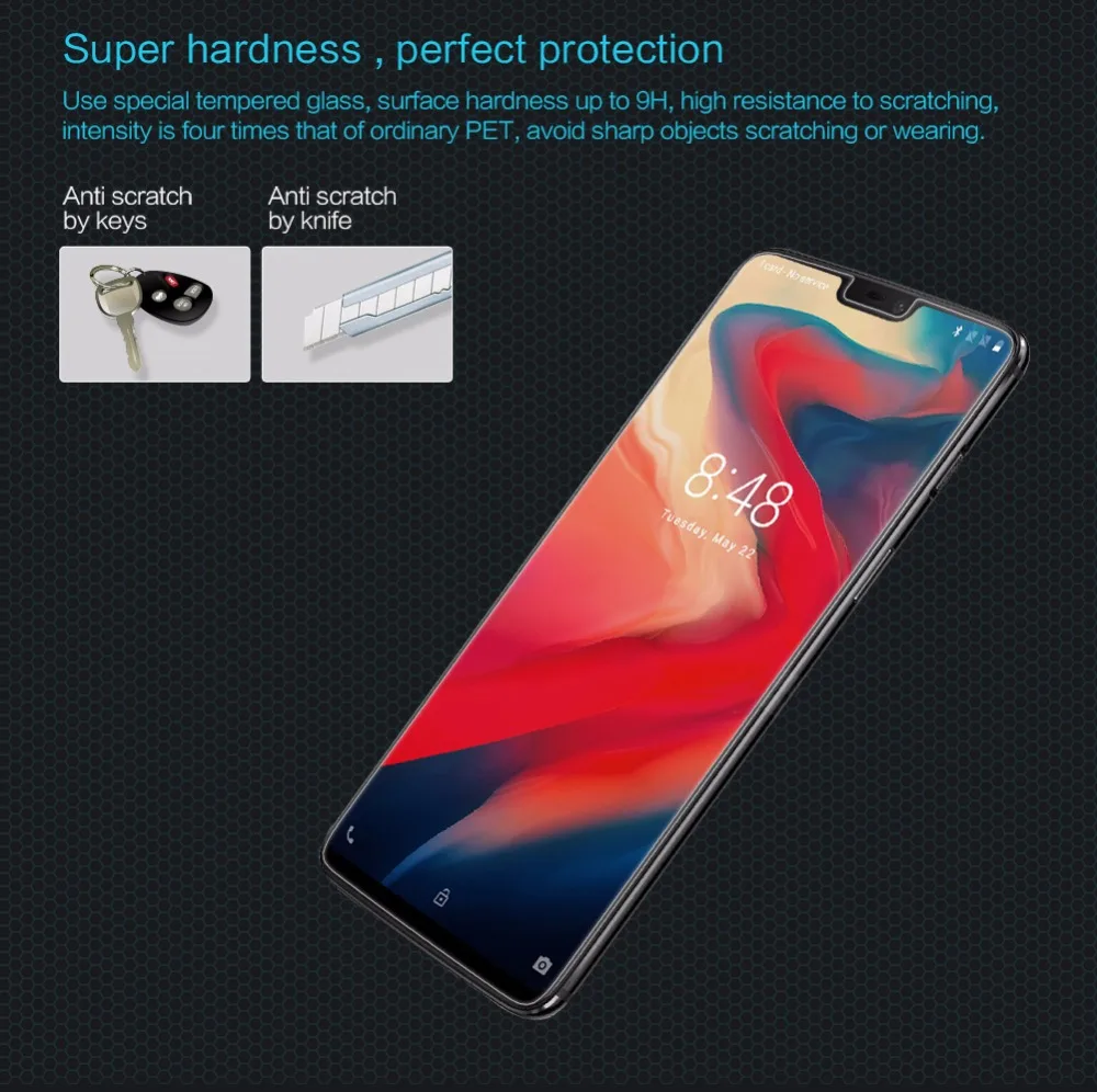 Nilkin для Oneplus 6 5 T 5 Закаленное стекло для защиты экрана Nillkin 9H твердость Nano HD прозрачная стеклянная пленка для One plus 6 5 T 5