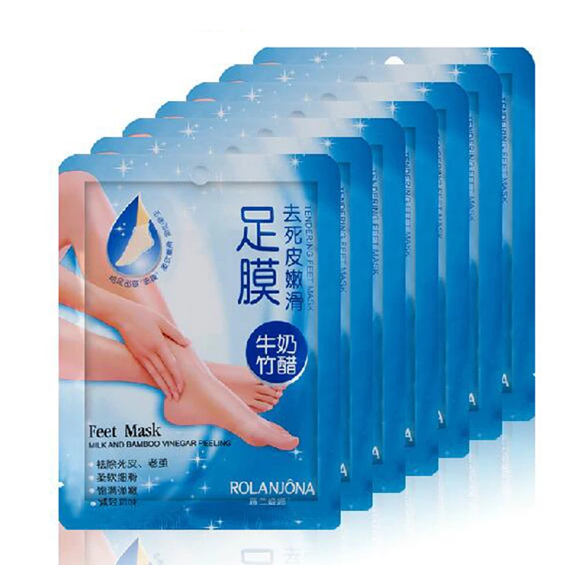 30bags/lot Milk Bamboo Vinegar Remover Dead Skin Peeling Foot Mask Skin Smooth Exfoliating Feet Mask Foot Care Skin Care Socks