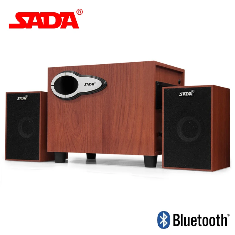 SADA D 222 деревянный сабвуфер 3D объемный стерео Бас ПК USB Bluetooth беспроводной динамик