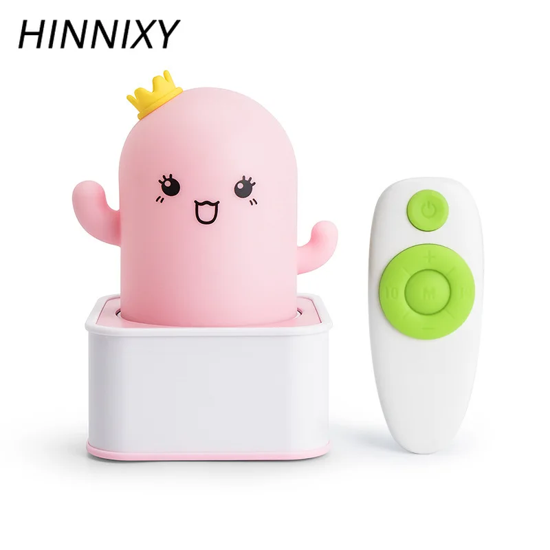 Hinnixy мультяшный кактус ночник яркий мягкий силиконовый пульт дистанционного