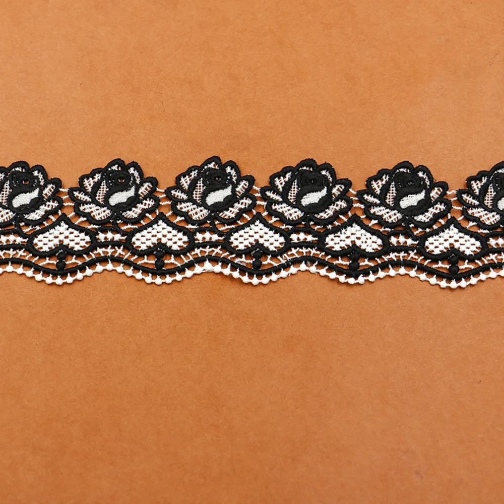 

2 ярдов ветер шимпанзе Роза вышивка кружевная отделка водное решение кружевная Лента Сделай Сам швейное платье одежда украшения