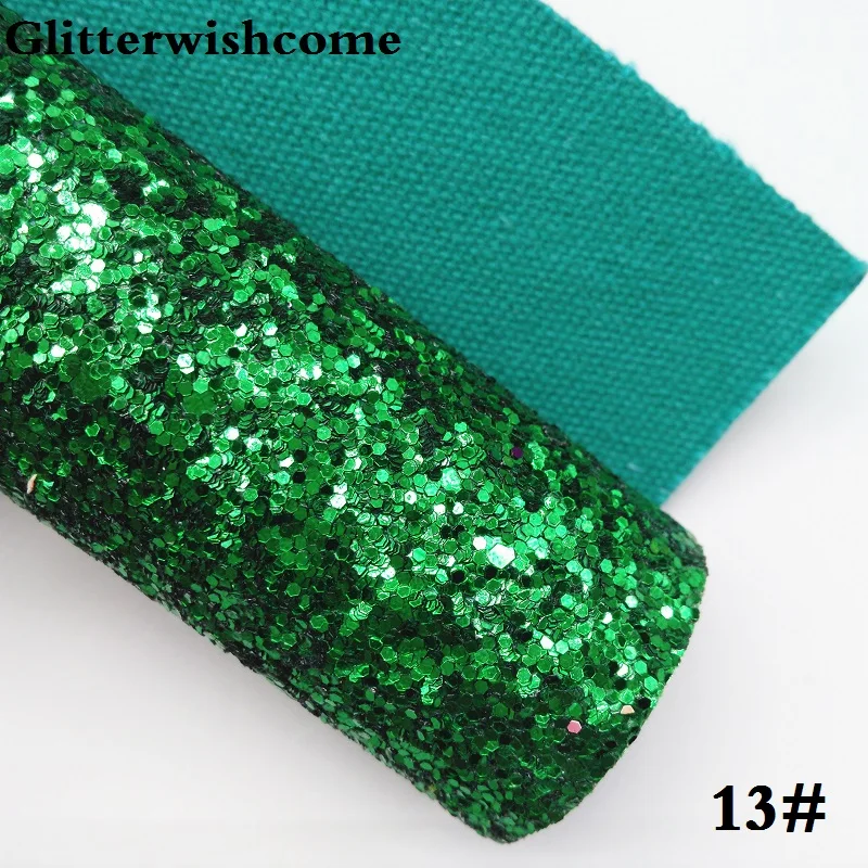 13 Glitterwishcome 21X29 см А4 Размер синтетическая кожа, Цвет Соответствующие подложке, толстый блеск кожа винил для луков, GM029A - Цвет: 13