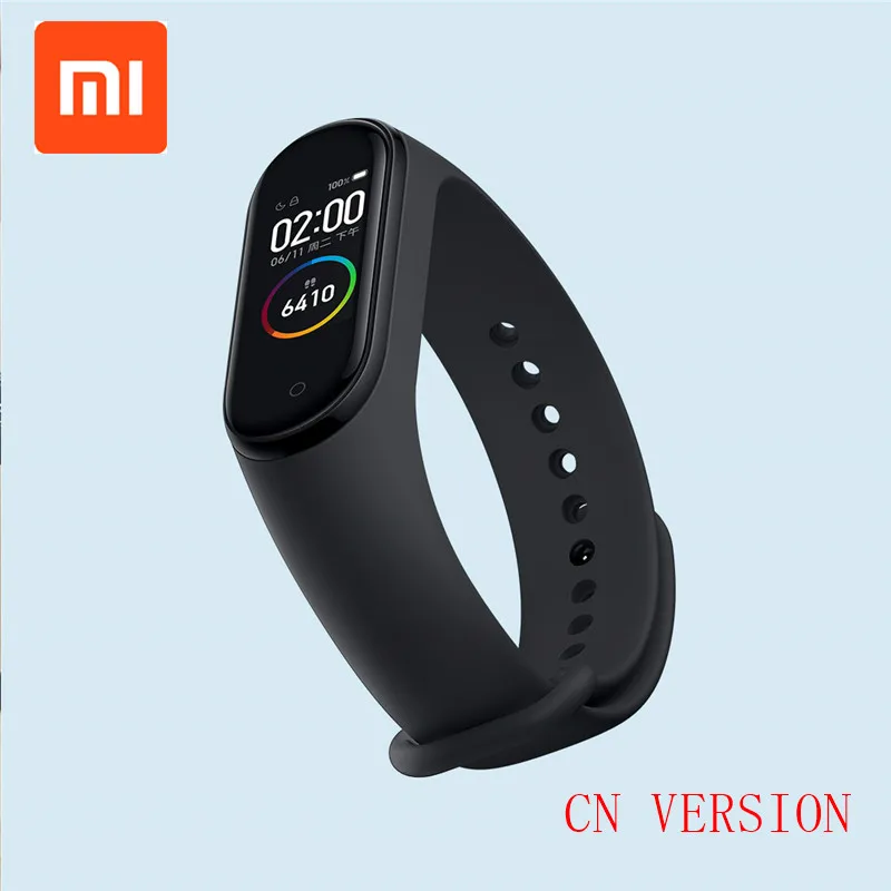 Black CN Version Xiaomi Mi-браслет 4 для спорта, сна, сердечного ритма, фитнеса, 135 мА/ч, цветной AMOLED экран, Bluetooth 5,0, Xiaomi Mi-браслет 4 - Цвет: Black CN Version