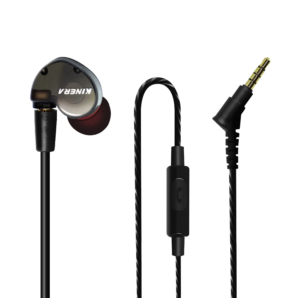 KINERA BD005 BA + Динамический HiFi двойной наушник с микрофоном съемный кабель