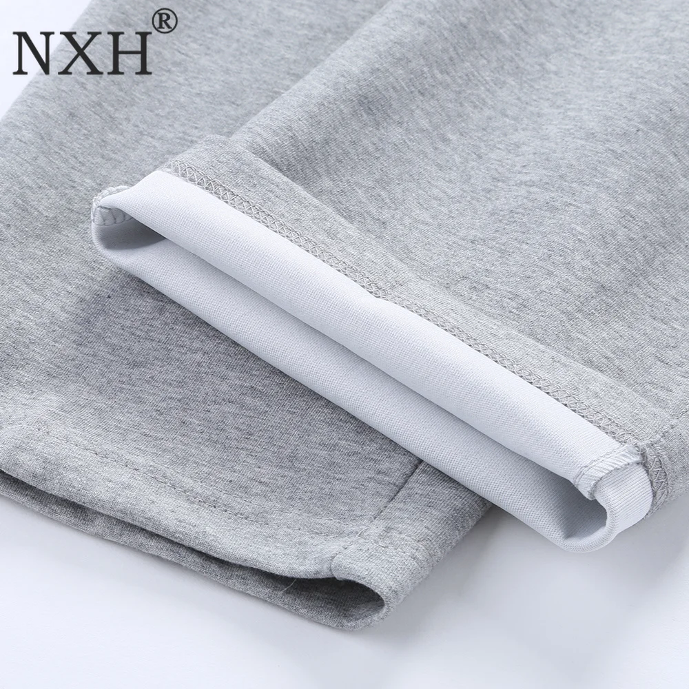 NXH размера плюс спортивный костюм 6XL 7XL 8XL длинный хлопковый набор мужской с