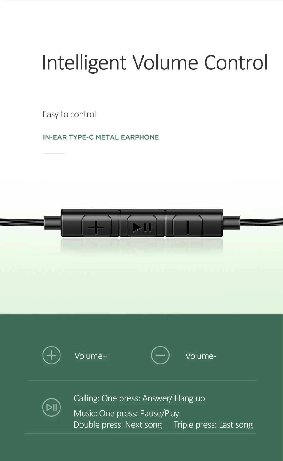 USAMS, EP-31, басы, наушники-вкладыши, type-C, металлические наушники, USB C, гарнитура, проводные, наушники, type c, для samsung, huawei, микрофон