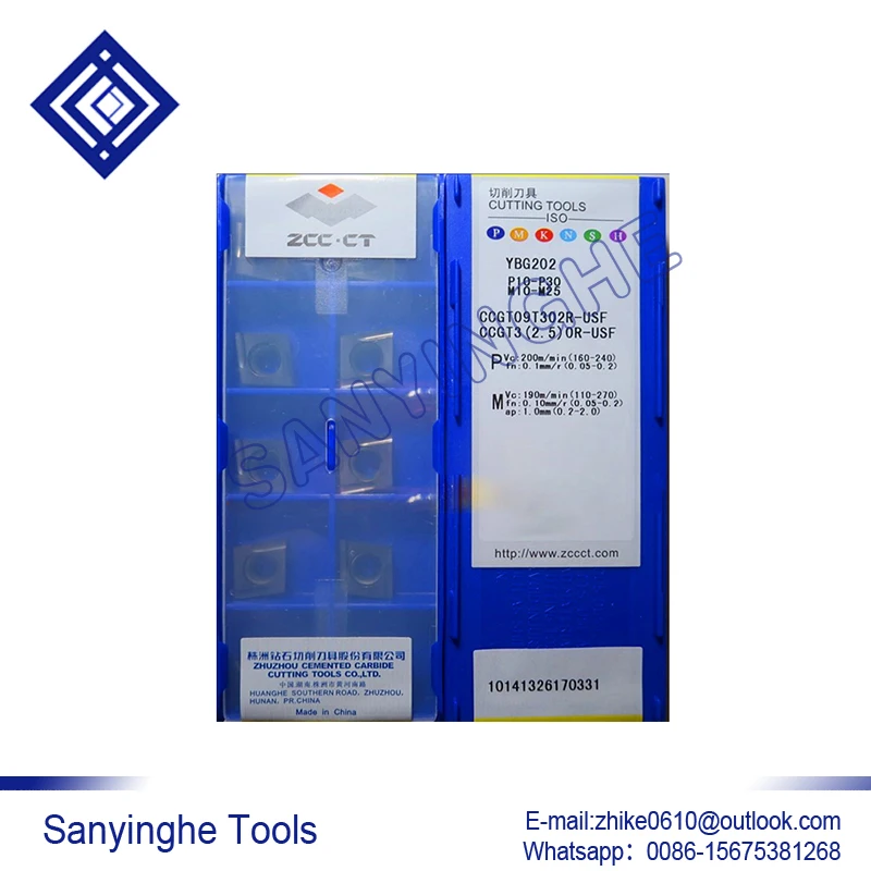 

10pcs/lots YBG202 CCGT09T302R-USF cnc carbide turning inserts