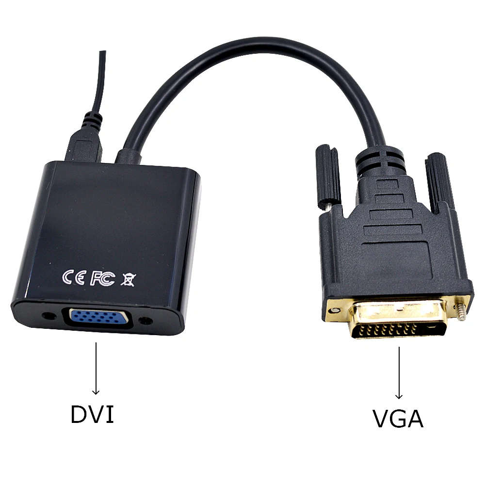 CHIPAL с USB кабелем питания HD 1080P DVI D к VGA адаптеру 24 + 1 25Pin папа 15Pin Женский конвертер