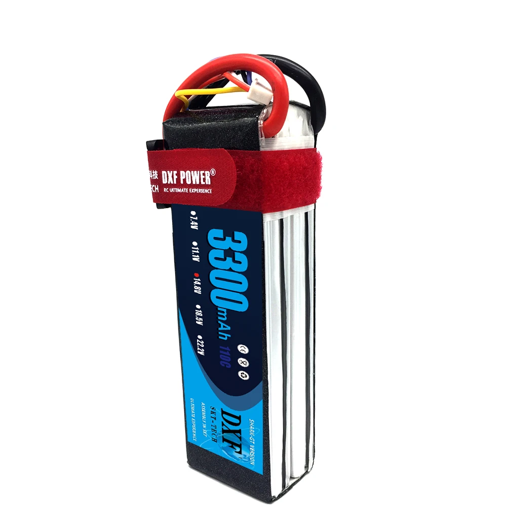 DXF мощный высококачественный lipo аккумулятор 14 8 v 3300mAh 4S 110C для rc вертолета