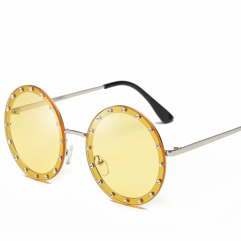 

MYT_0133 Fashion Sunglasses Women Round Diamond-encrusted Lady Sunglasses Personalized Decorative Street Snap Sunglasses Oculos