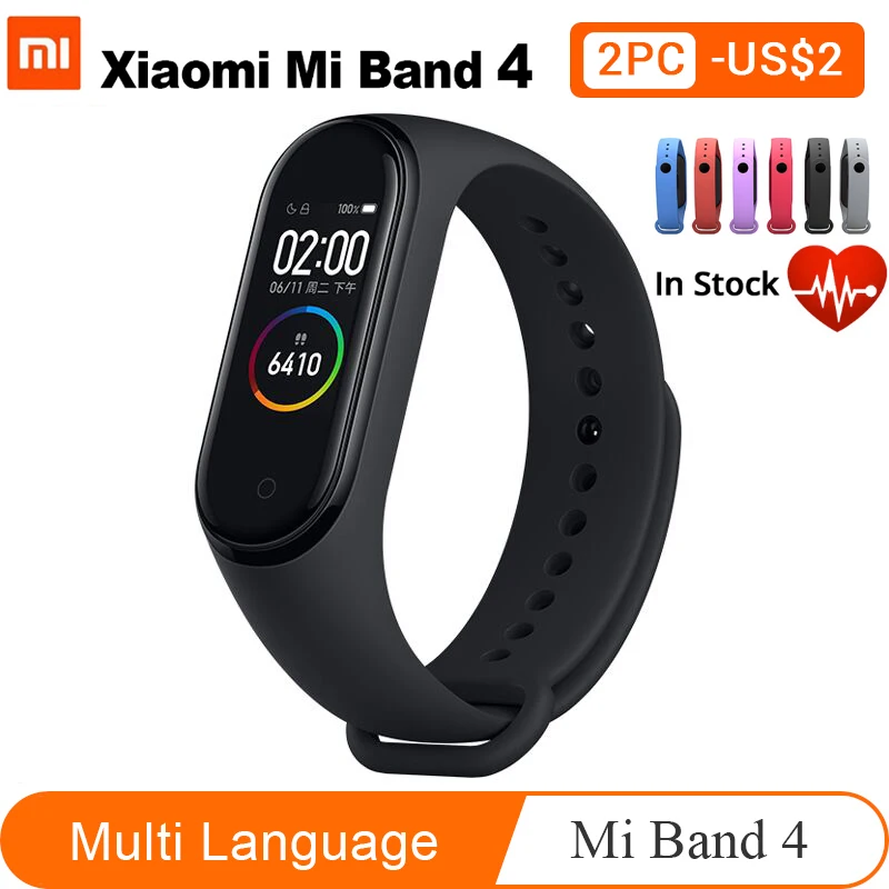 Xiaomi mi Band 4 умный браслет 3 цвета AMOLED экран band Smartband фитнес тренажер Bluetooth спортивный