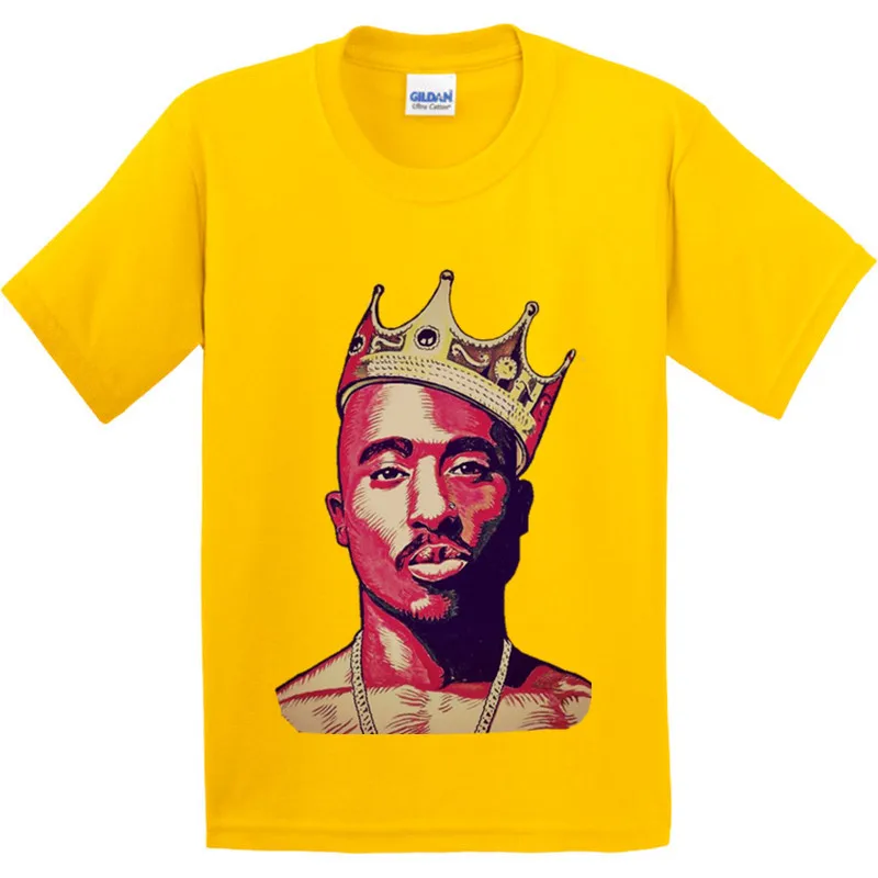 100% хлопок Детская мода 2pac Хип хоп Swag смешная футболка детская Tupac Amaru Shakur Одежда