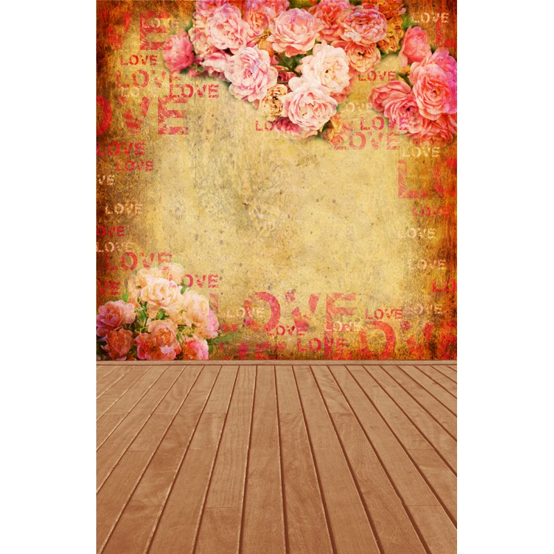 

Vinyl Photography Background Customized Flowers Valentine's Day Computer printed Wedding Backdrops for Photo Studio F-1607