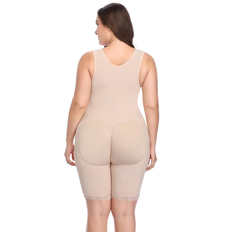 CR Plus Size 6XL 2019 Latex Women's Body Shaper Post Liposuction Girdle Clip Zip Bodysuit Vest Waist Shaper Reductoras Shapewear