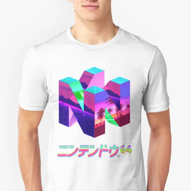 Nintendo 64 Vaporwave Vapor Книги по искусству и эстетические футболка игры nintendo