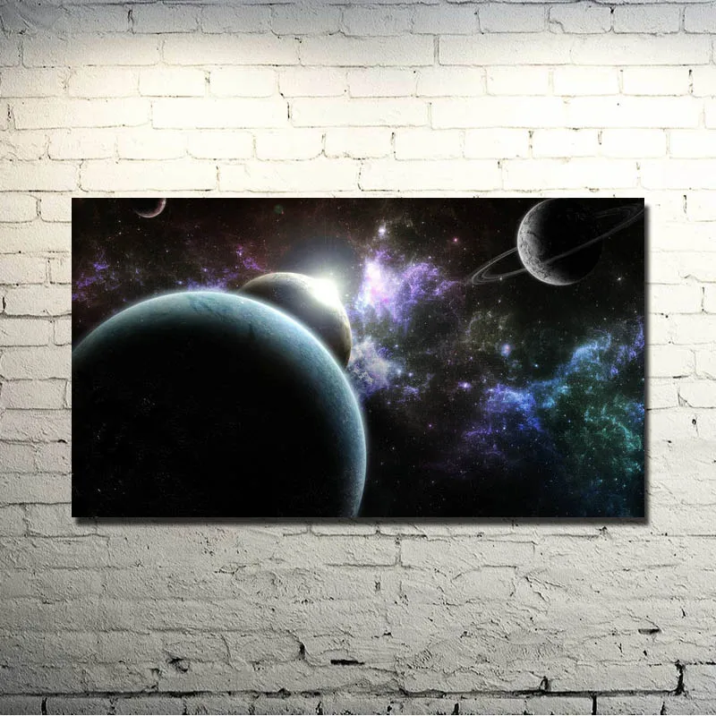 Шелковый постер Галактика Космос Звезды Туманность искусство печать 13x24 24 24x43