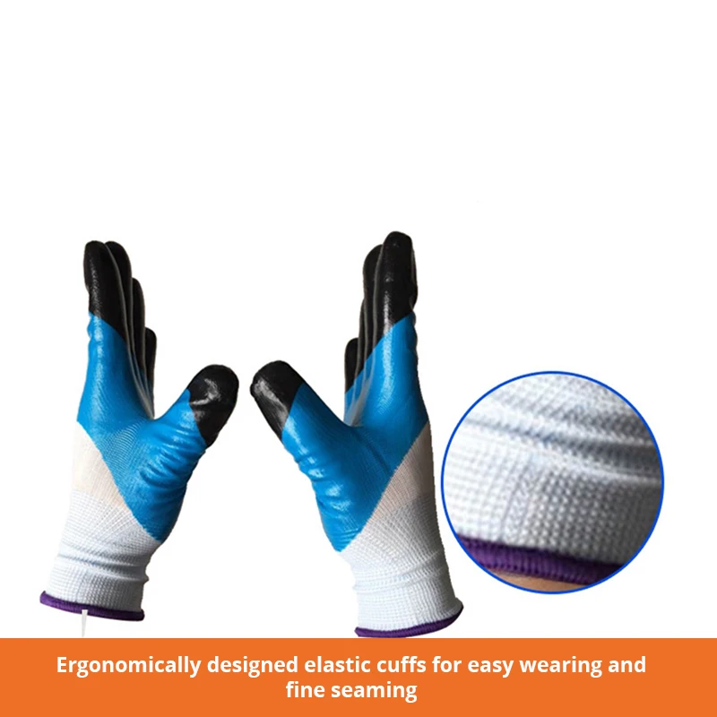 Welder Construction Antistatic Non-slip Wear Mechanics Multi-color safety Work Protection Nylon Gloves Nitrile Sale | Безопасность и