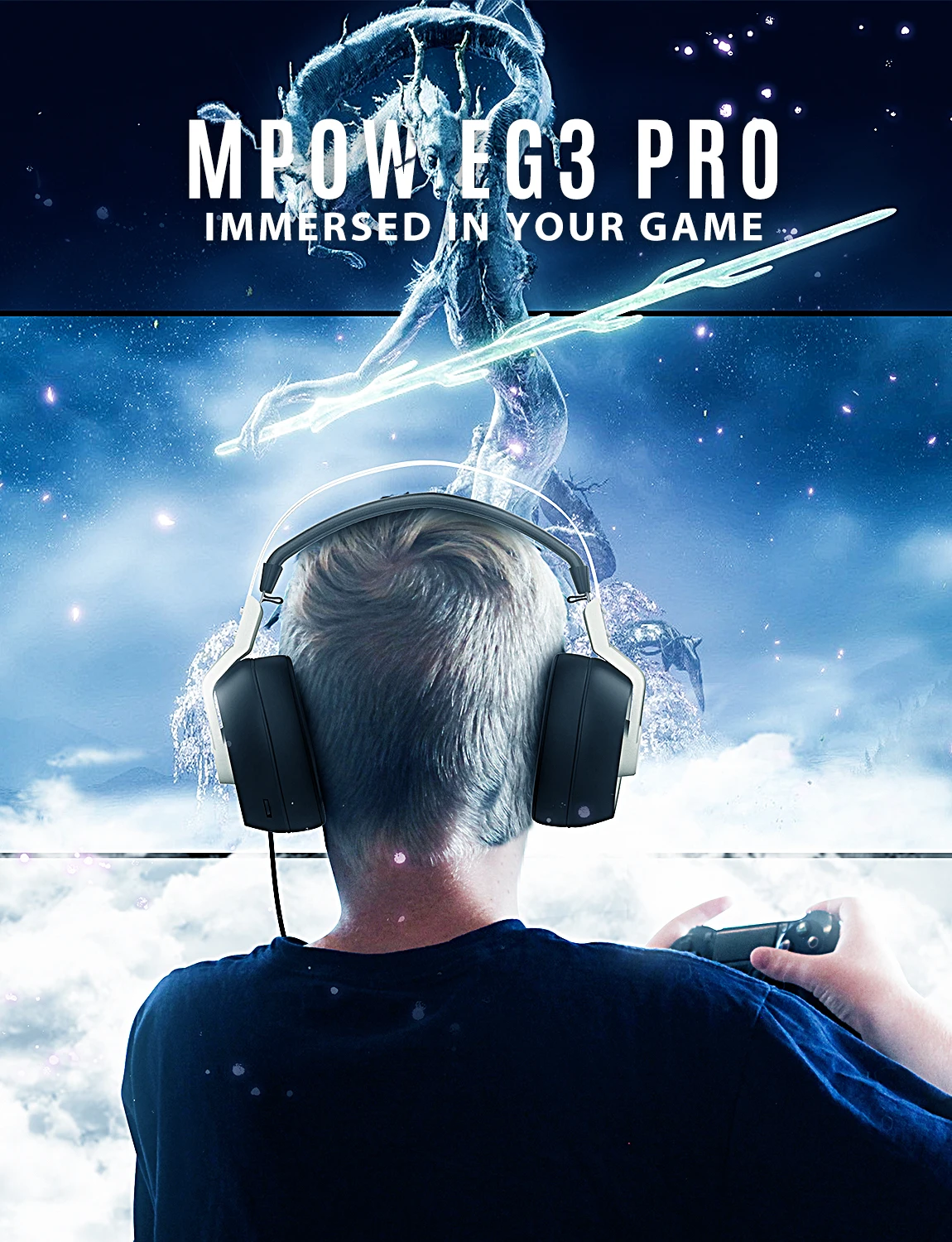 Mpow EG3 Pro Игровые наушники для iPad PS4 ПК ноутбука планшетных телефонов 3,5 мм Jax и USB кабель Поддержка громкости/микрофона управление 50 мм драйвер