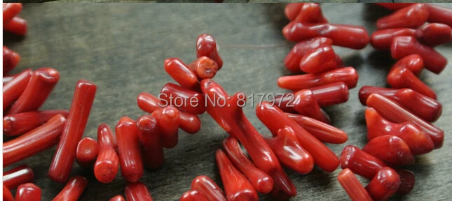 Wholesale 9-11mm Bead Length 40cm Strand Natural Red Coral Branch Beads Sea Bamboo Loose Charm | Украшения и аксессуары