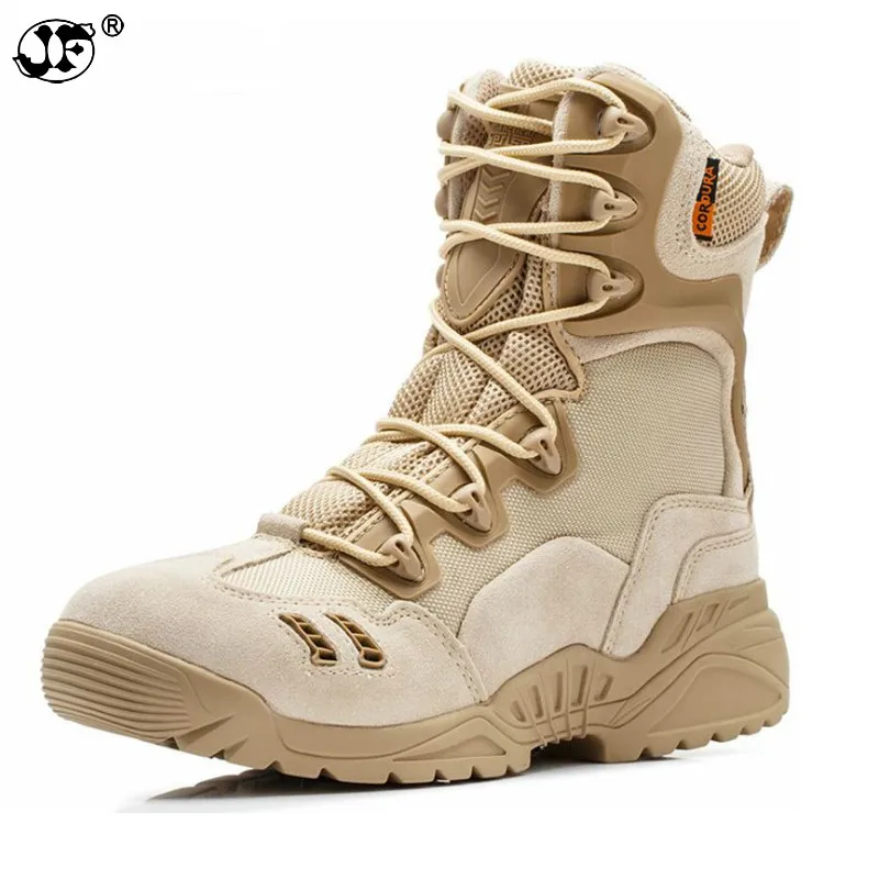 Men Winter Military Boots Leather Camouflage Lace Boots High Top Safety Works Combat Ankle Boots Men's Tactical shoes756