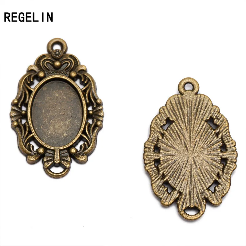 REGELIN 20 шт./лот античная бронза/античное серебро цинковый сплав Камея Кабошон