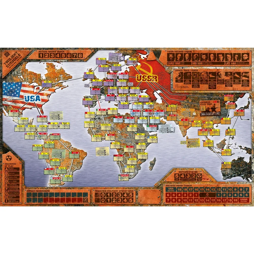 Игровой коврик для игры в сумерки 50 Х80 см|struggle|twilight struggleplaymat |