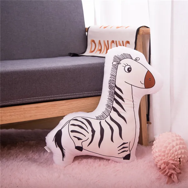 Zebra 1 шт., милый плюшевый мишка, фламинго, единорог, Лев, кошка, Зебра, плюшевая игрушка, мягкая подушка, игрушка для детей, подарки для малышей, Декор - Цвет: Zebra