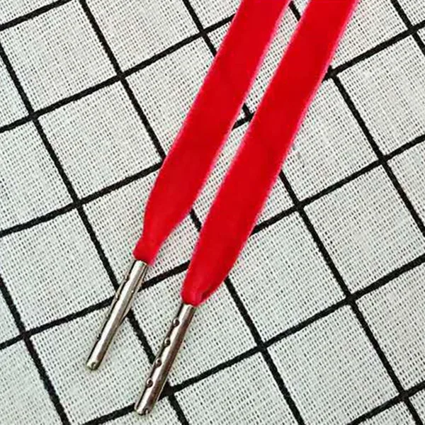 Red Модные бархатные шнурки для женщин; винтажные Модные Ботинки на каблуке 120 см; шнурки из ленты с одной стороны; разноцветная спортивная обувь; кружевные шнурки - Цвет: Red