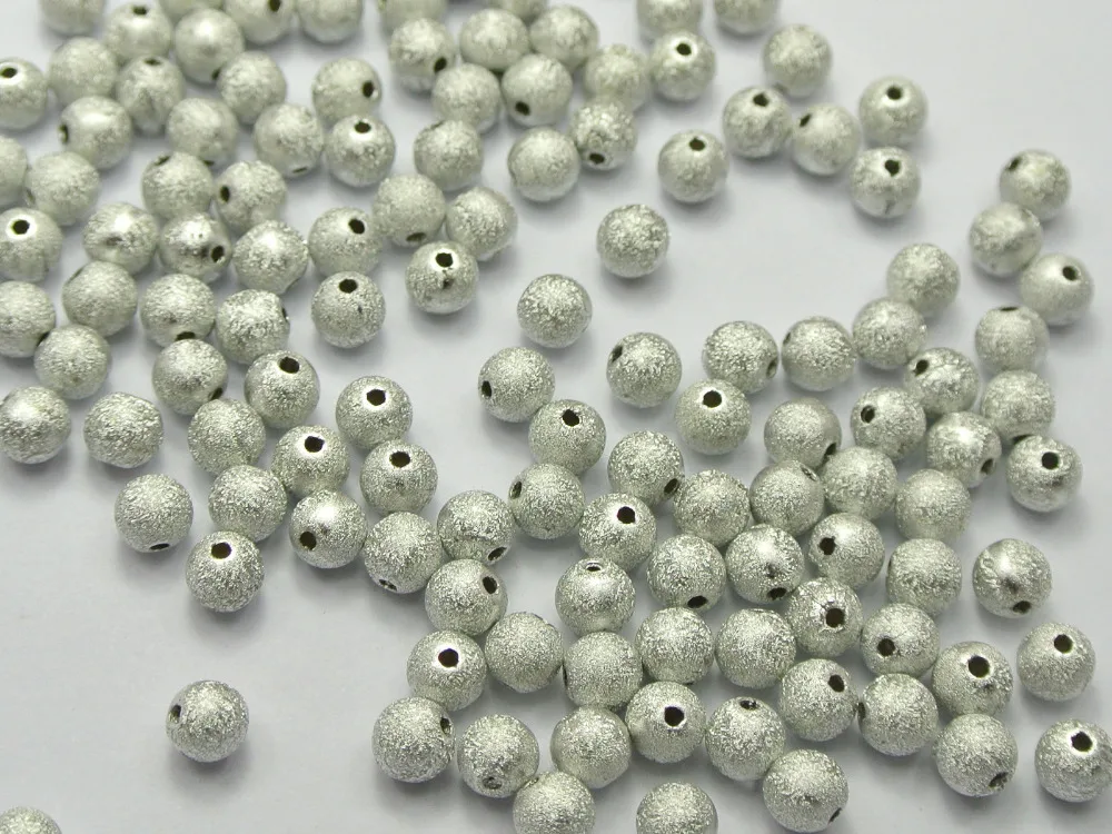 

500 Mixed Color Stardust Acrylic Round Beads 6mm(1/4") Spacer Finding