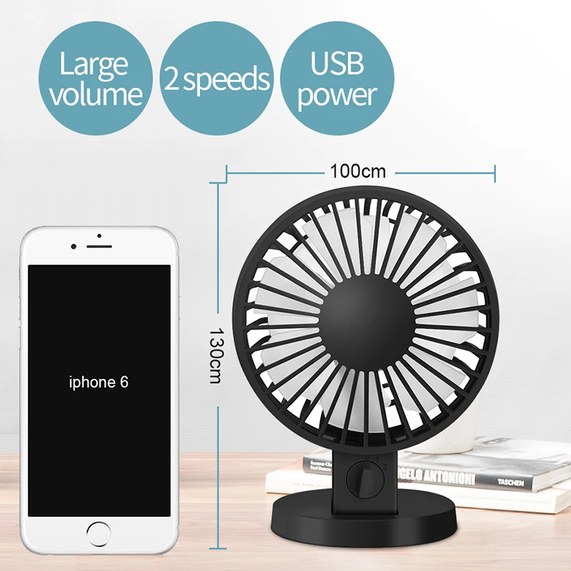 KAIPUTE Ультра тихий мини USB Настольный вентилятор офисный бесшумный с