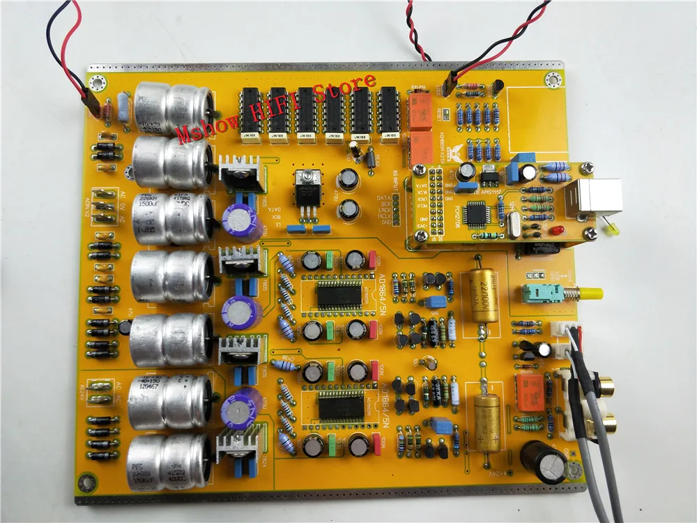 Mshow аудио параллельно AD1865 ЦАП Декодер доска HiFi SPDIF и PCM2706 USB вход совместим amanero/XMOS