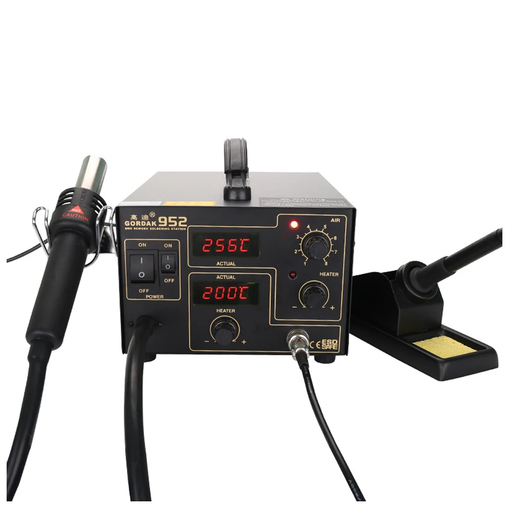 Gordak 952 2 в 1 станция для распайки цифровой дисплей Тепловая пушка с SMD паяльная