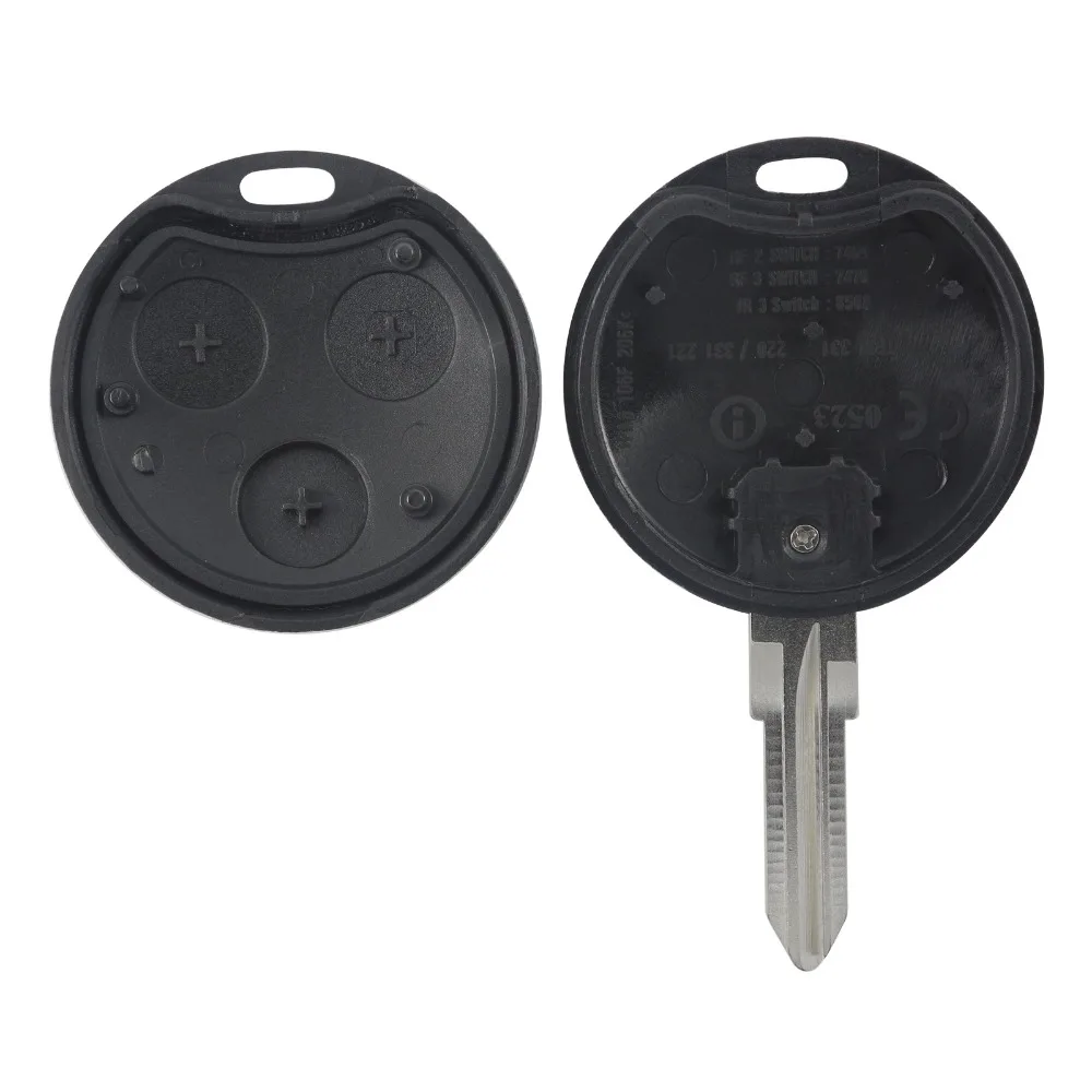 Jingyuqin 3 кнопки без выреза пустое лезвие чехол для ключа автомобиля Стильный Benz Smart