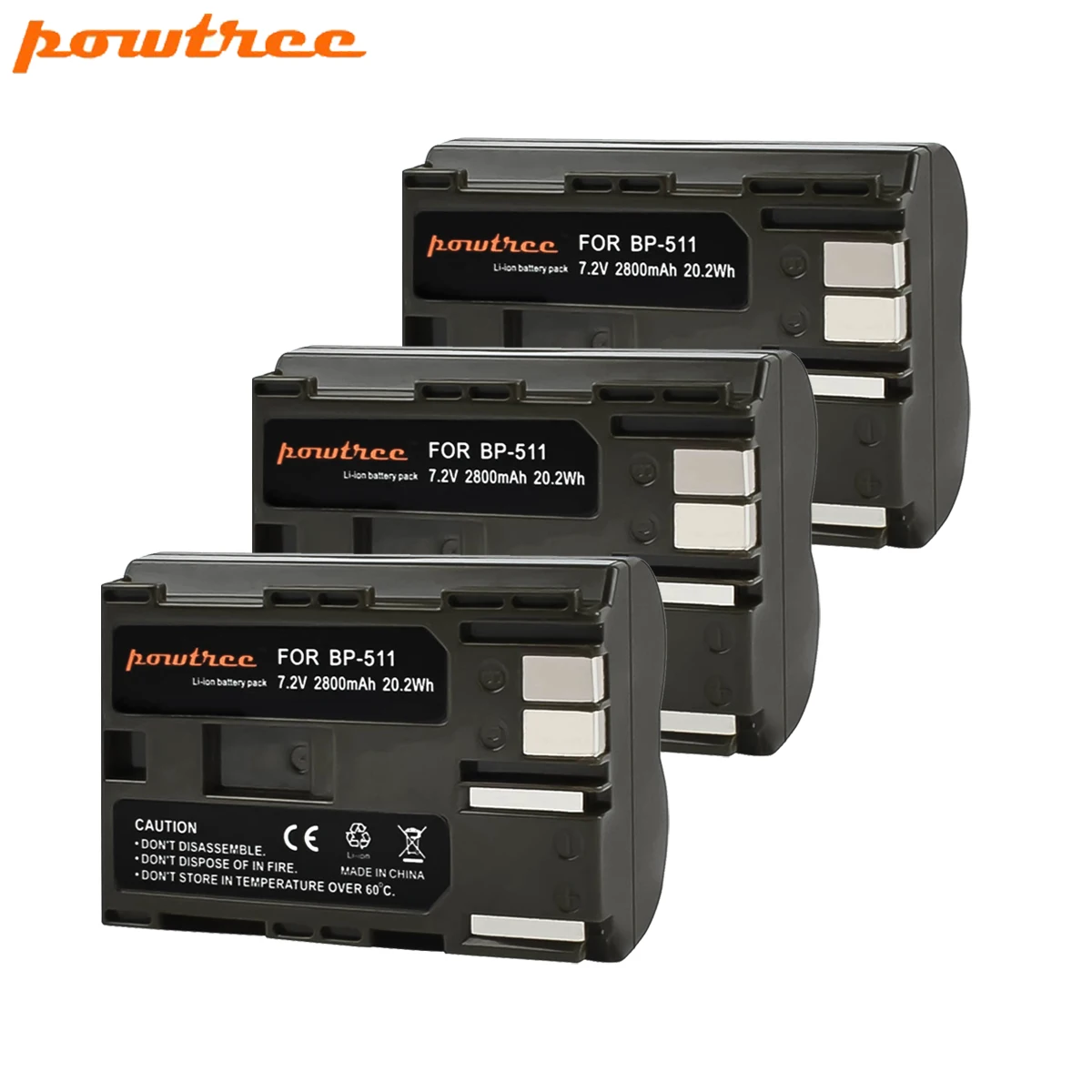 Аккумулятор Powtree 2800 мА/ч для камеры Canon EOS 40D 300D 5D 20D 30D 50D 10D G6 L10 аккумулятор BP511 BP 511
