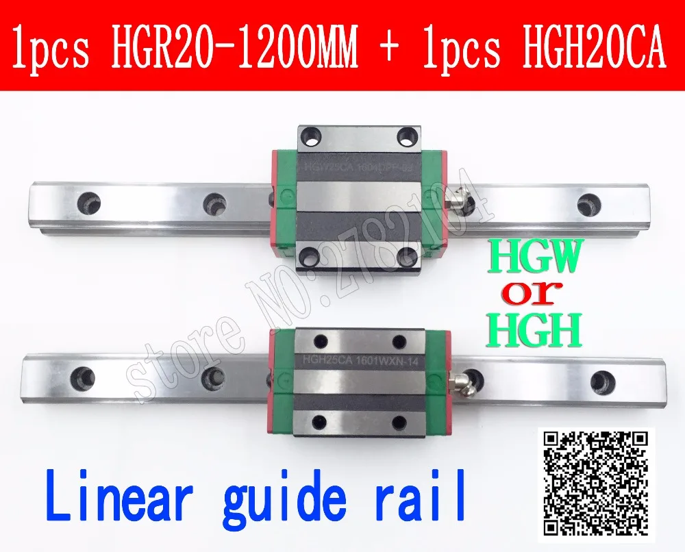Новая линейная направляющая HGR20 длиной 1200 мм с 1 шт. линейной каретки блока HGH20CA HGH20